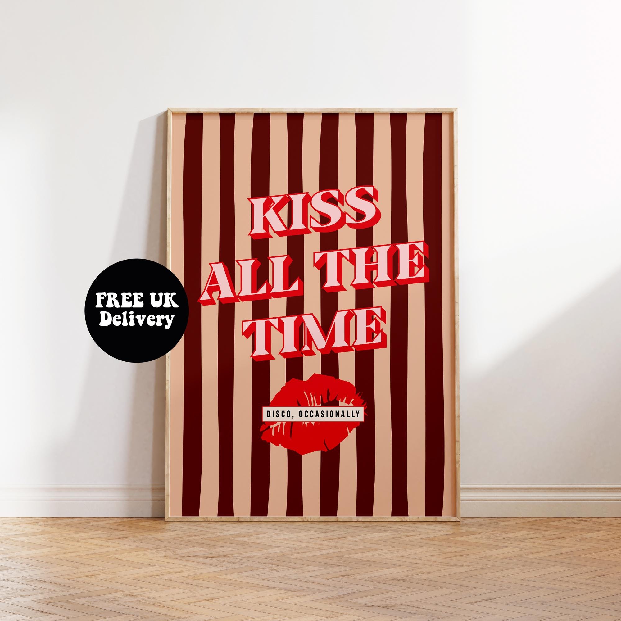 Kiss All the Time Disco Occasionally Print, Pop Music Song Lyrics