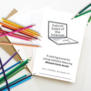 Blessed Carlo Acutis Coloring Adoration Journal for Catholics/First Communie Confirmation Retreat Homeschool