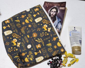 Veil Pouch Eucharistic Adoration Latin Catholic Fabric pouch Confirmation First Communion Handmade w/ zipper