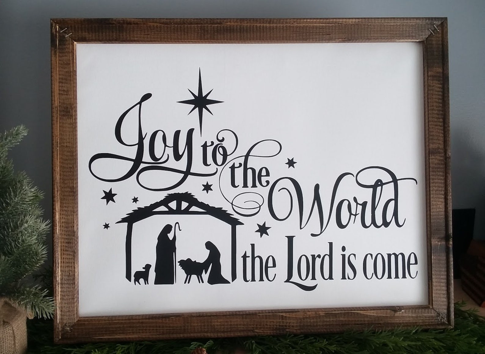 Joy to the World The Lord has Come 16x20 inch Wall canvas Etsy