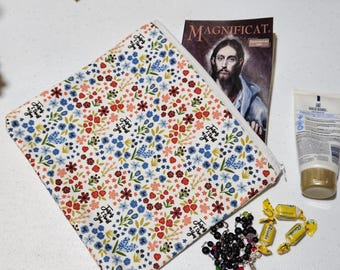 Divine Mercy Jesus Floral Pouch: Catholic Bible, Planner, Cards