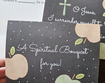 Spiritual Bouquet folded cards for Teachers Christian Catholic School gifts Catholic Schools Week gift