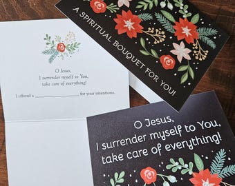 Christmas Spiritual Bouquet with Surrender Novena prayer folded cards