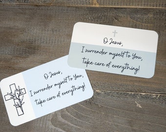 Surrender Novena Prayer Card: Soft Touch Catholic Gift