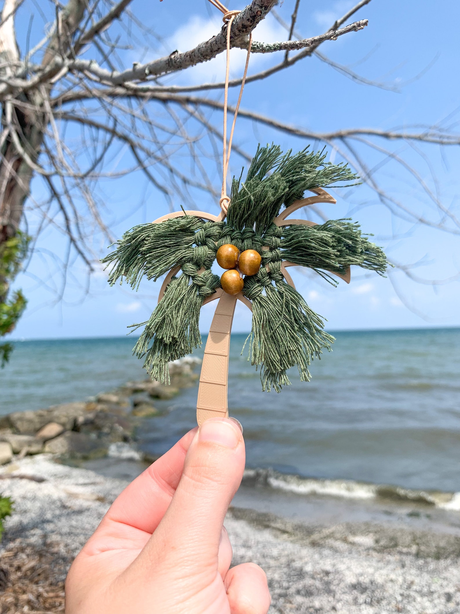 Macrame Palm Tree Car Charm