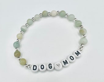 Dog Mom Bracelet Stack, Dog Mom Fashion, Stretch Bracelet, Olive Bracelet, Dog Mom Gift, Pet Parent Jewelry