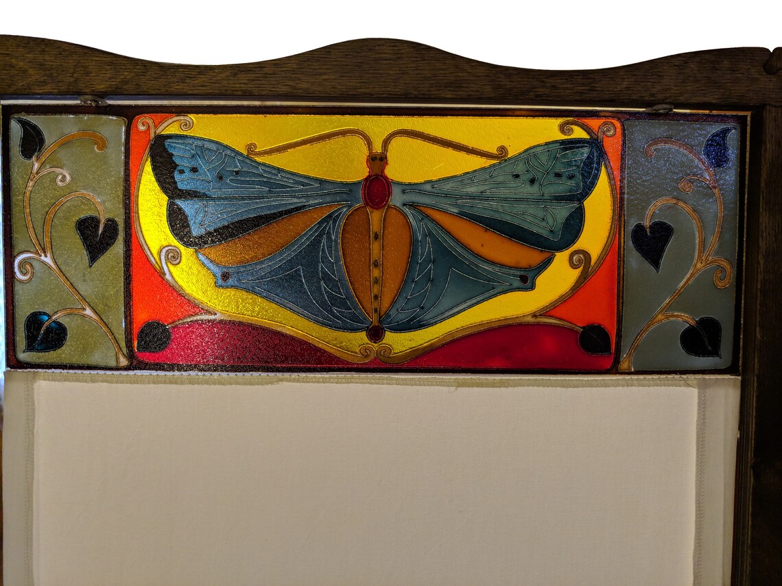 A&O Art Nouveau Room Divider Folding Screen stained glass Etsy