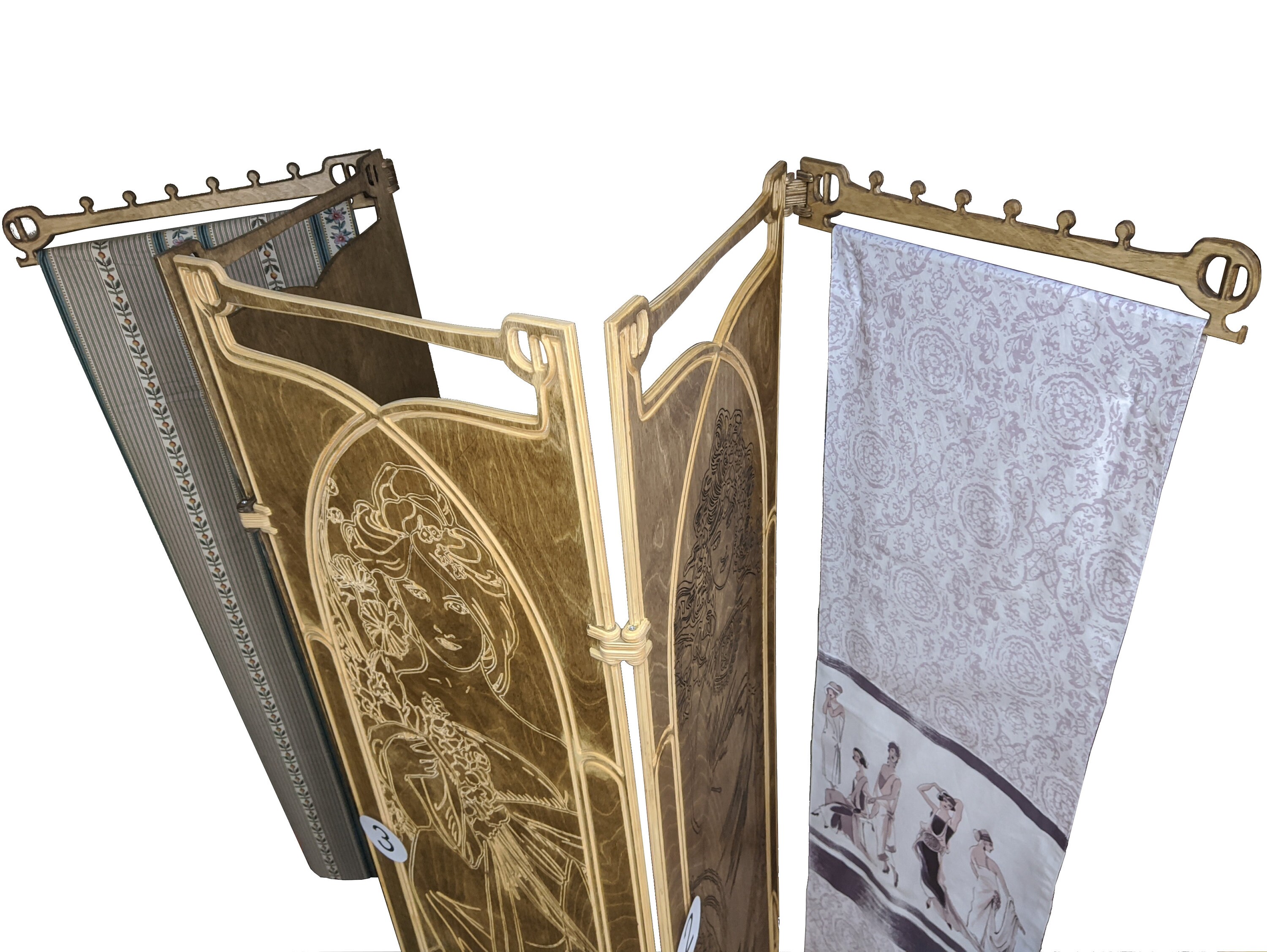 A&O Art Nouveau Room Divider Screen Vintage Folding Screen Etsy