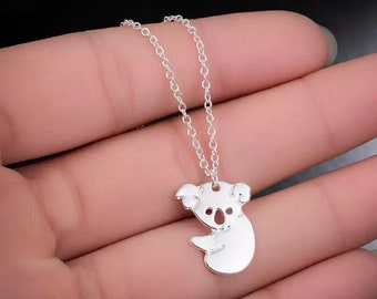 Koala Bear Necklace Charm Pendant Cute Animal Zoo Australian Emigrating Gift