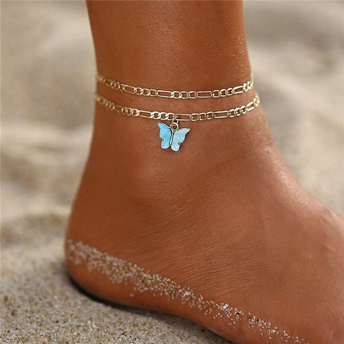 Bohemian Butterfly Anklet Vintage Handmade Tassel Beads Beach Anklet | Ankle Bracelet Jewellery thoughtful gift