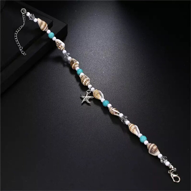 Handmade Bohemian Foot Chain Boho Beach Anklet Leg Bracelet Shell Beads Starfish Anklet