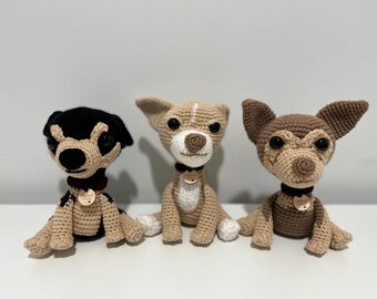Chihuahua puppy dog. Crochet handmade. Custom your pet