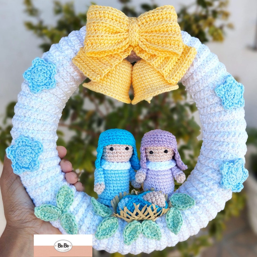 Digital Amigurumi Nativity Scene Christmas Wreath Crochet Pattern ...
