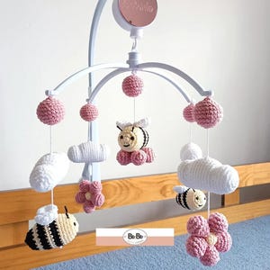 Amigurumi Baby Crib Mobile Crochet Pattern PDF | Bee, Flower, Cloud | Nursery Decor | Easy Tutorial | Instant Download
