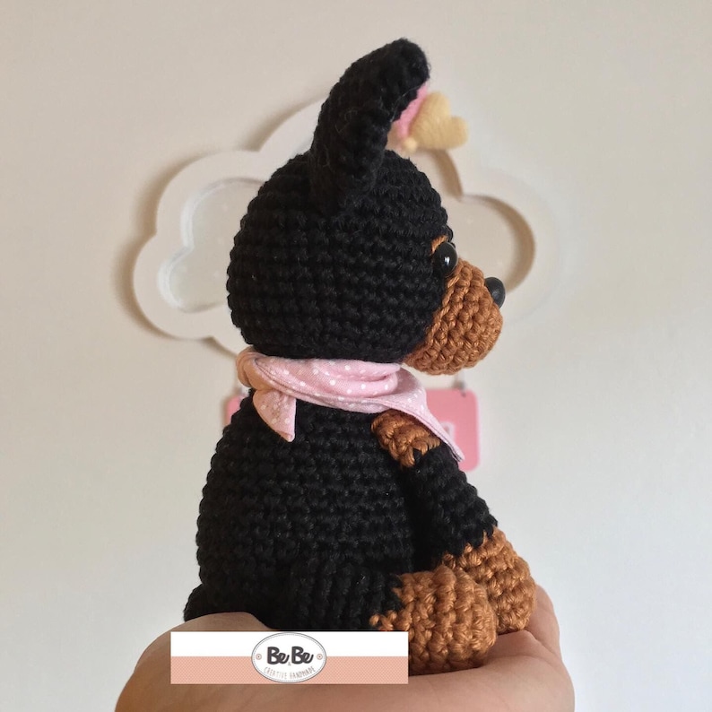 Pinscher Dog Crochet Pattern, Amigurumi Pinscher PDF Tutorial, Amigurumi Puppy Dog Crochet Pattern, English & Portuguese image 3