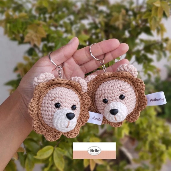 Amigurumi Lion Keychain Crochet Pattern Tutorial in PDF