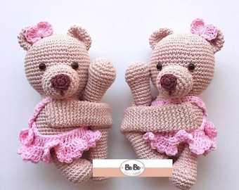 Teddy Bear Curtain Tieback Crochet Pattern, Amigurumi Teddy Bear Curtain Tieback PDF Tutorial, English & Portuguese