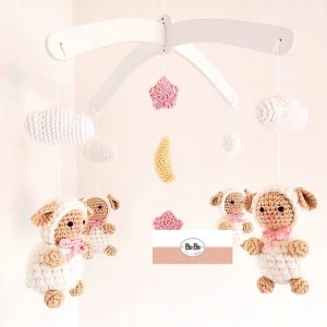 Sheep Baby Crib Mobile Crochet Pattern PDF | Amigurumi Moon Star Cloud | Nursery Decor | Cute Animal Mobile | Instant Download