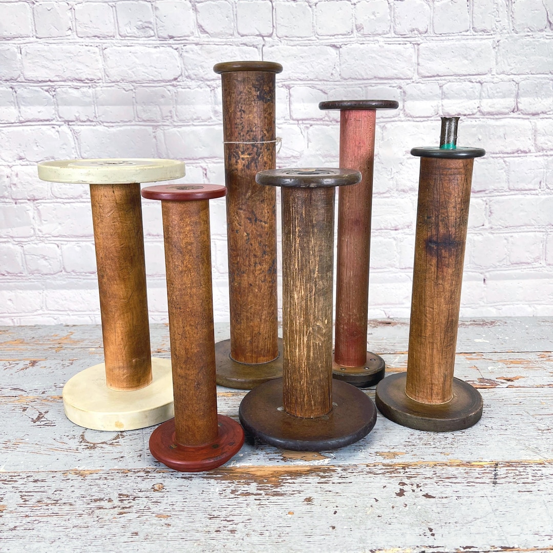 Vintage Wood Thread Spool | Choose One | Rustic Farmhouse Decor ...
