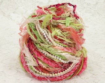Art Yarn, 12x2yd, 24yd, Tropical Island, Novelty Yarn Bundle, Trim, Mixed Media, Card Making, Weaving, Junk Journal, Embellishments,  #149