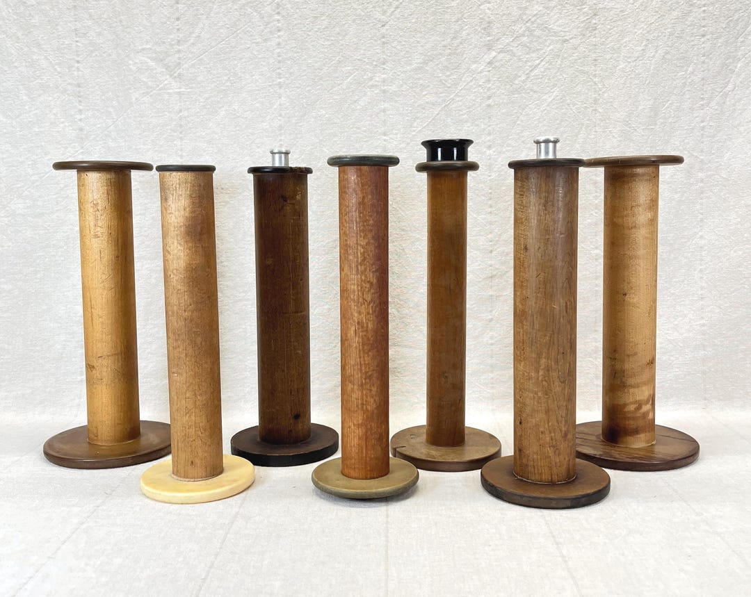 Vintage Wood Thread Spool | Choose One | Rustic Farmhouse Decor | Large ...