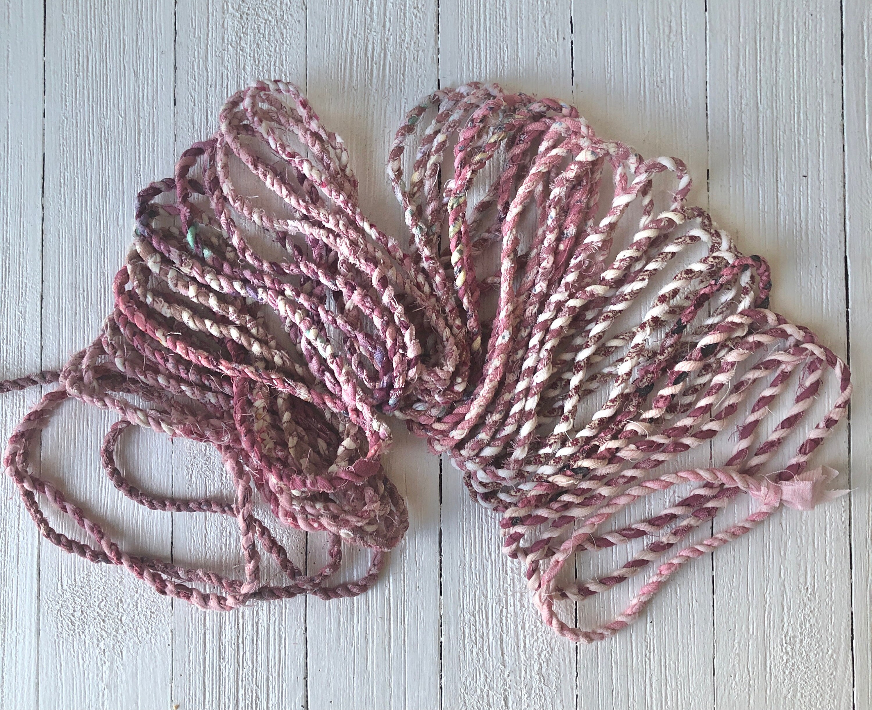 Hand Twisted Fabric Twine Rag Twine Homespun Fabric Rope Etsy