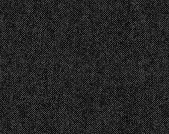 Benartex, 100% Cotton, Wool Tweed Black, (Winter Wool Basic) 44" Wide, Fabric by the Half Yard, Dark Fabric, High Quality Fabric, Sewing