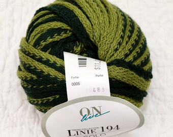 ONline Yarns: Linie 194 Solo, Super Bulky, Mesh Ribbon Yarn For Knitting and Crochet, Color #05 Green