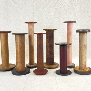 Vintage Wood Thread Spool | Choose One | Rustic Farmhouse Decor | Antique Sewing Bobbin 1-8