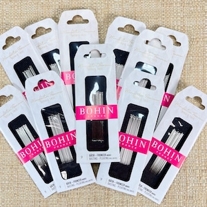 NEW! Bohin Size 9, Straw Milliners Needles, Pack of 15, Perfect for English Paper Piecing, Made in France