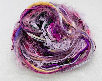 Art Yarn Bundle, Luxury Novelty Yarns, Mixed Media Supply (20yd)