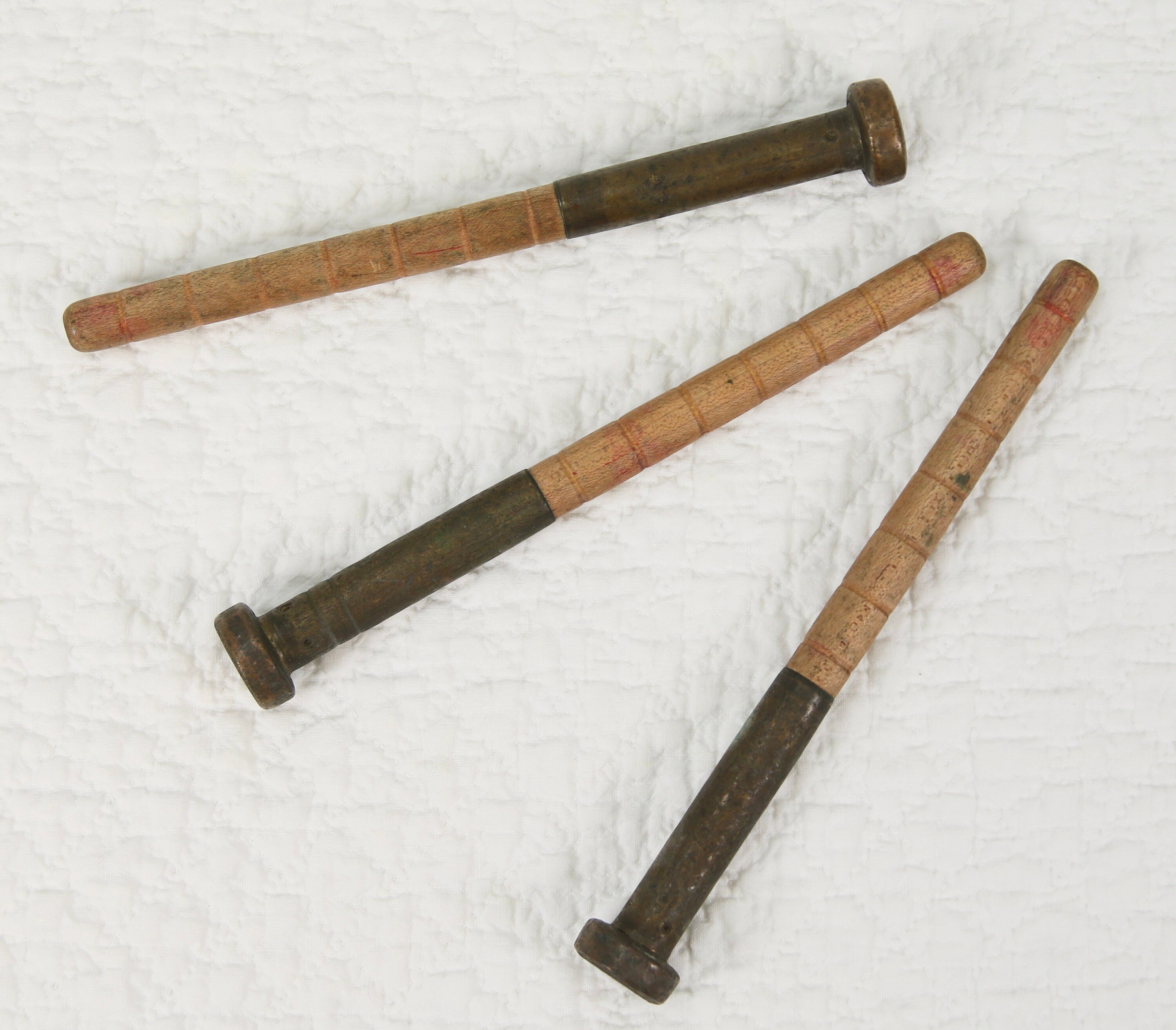 Vintage Wooden Quill Bobbins Set of 3, Antique Industrial Weaving Spools/spindles, Textile Mill