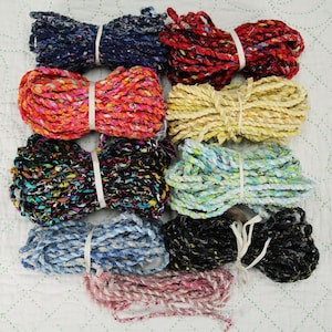 Cloth Twine, By the YARD, FabricTwine, Hand Twisted Rag Cord, Homespun Fabric Rope, Upcycled Fabric Yarn, Art Rope, Garland, Gift Wrap
