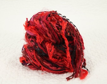 Art Yarn Luxury Novelty Yarn Bundle, Crimson
