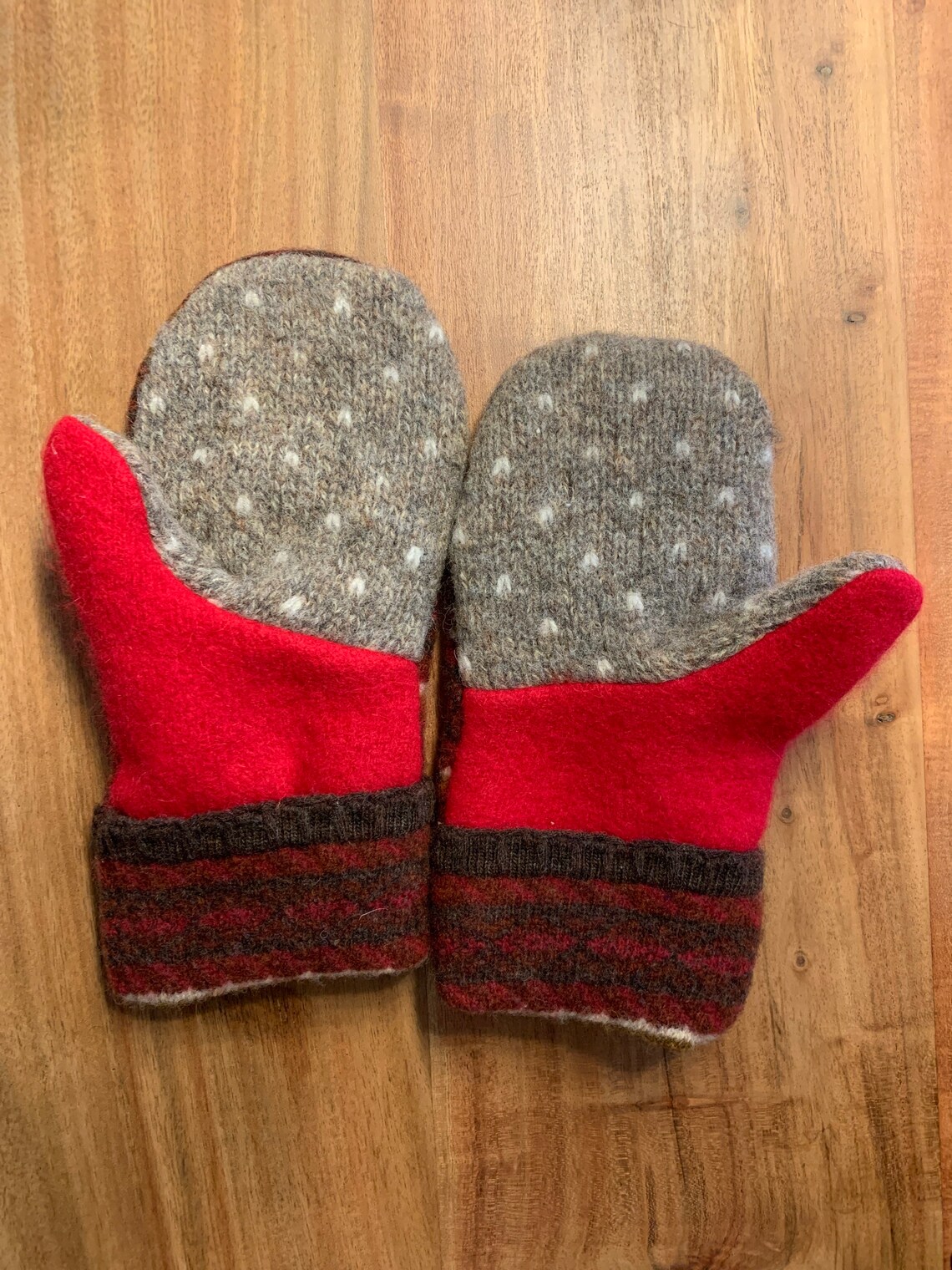 Handmade recycled wool mittens Etsy