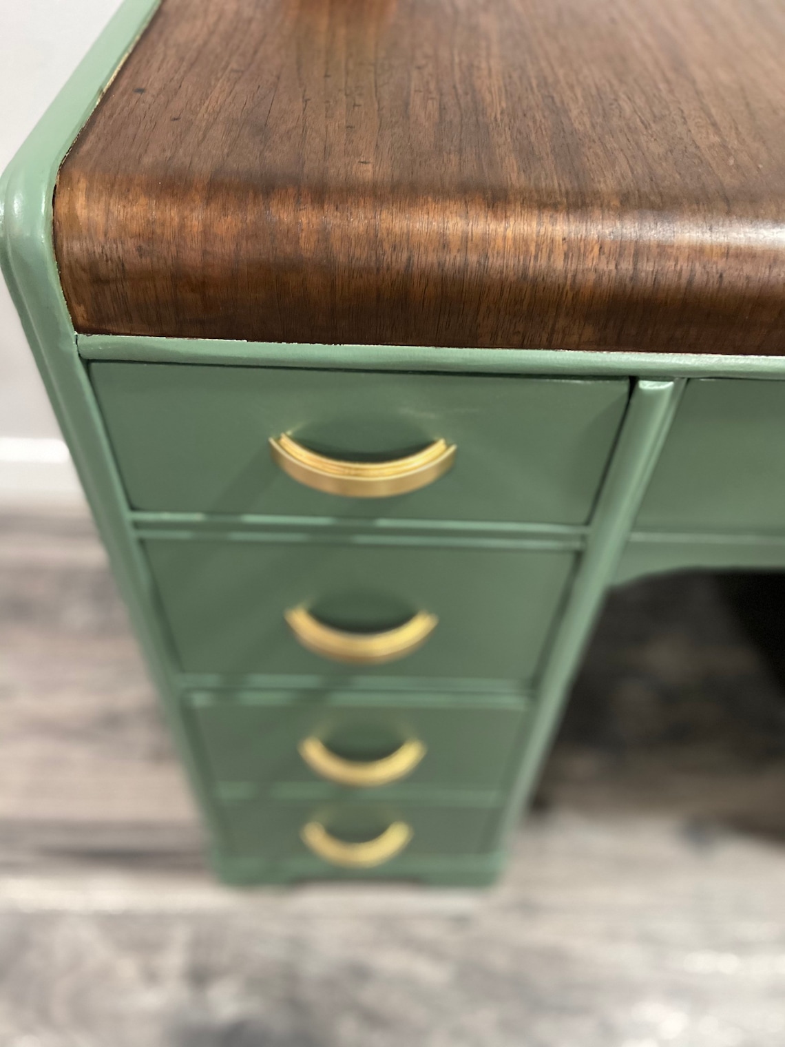 Antique waterfall desk vintage waterfall desk curved edges Etsy