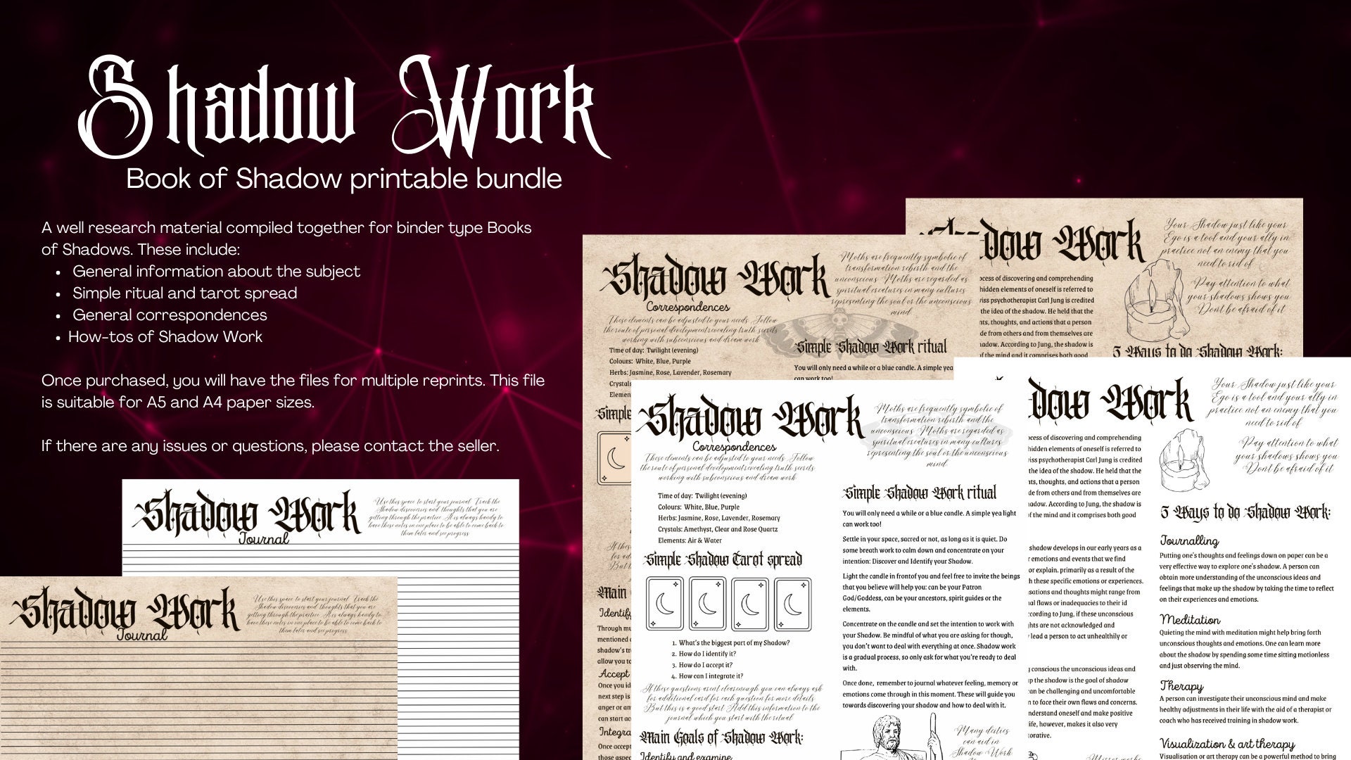 Shadow Work Printable Pages With Prompts Book of Shadows - Etsy