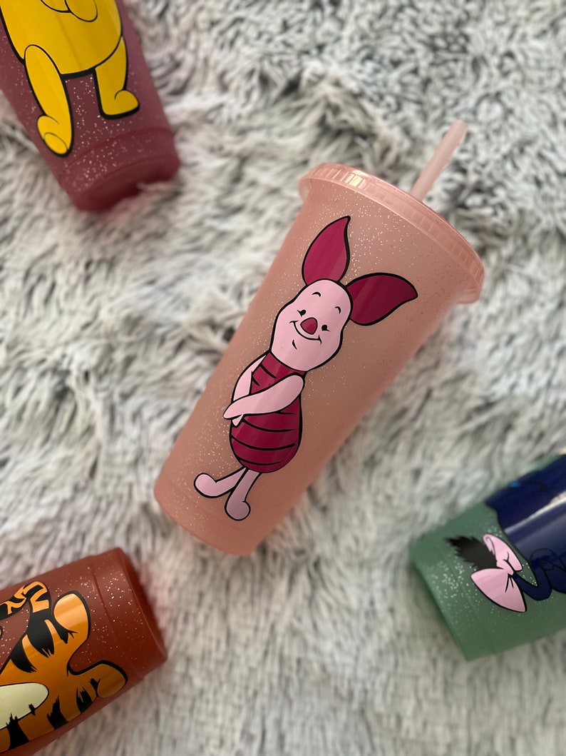 Winnie the Pooh Tumbler Glittered Color Changing Cup Etsy