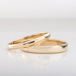 Ensemble d&#39;alliances traditionnelles en or | Ensemble d&#39;alliances pour elle et lui | Alliance pour couple / Alliances en or massif / Alliances en or