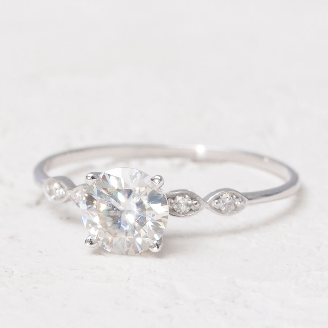Pre Engagement Ring Round Moissanite Proposal Pre Engagement Etsy