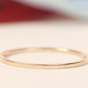 Minimalist 14K Solid Real Gold Ring | Simple Rings for women | Thin Solid gold Wedding ring / Minimal Gold ring / Valentine&#39;s day gift