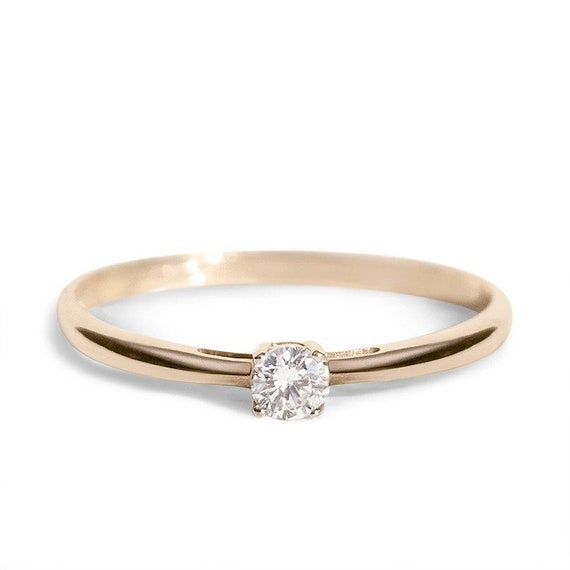 Simple one diamond ring sale