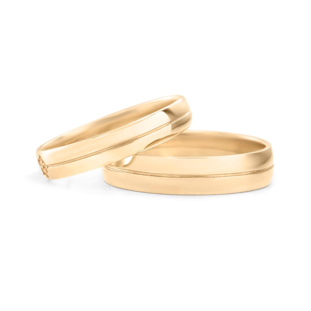 Wedding Band 14K Gold Wedding Band Women Simple Wedding Etsy