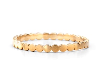 Dainty 14K Gold Ring: Thin Stackable Wedding Band