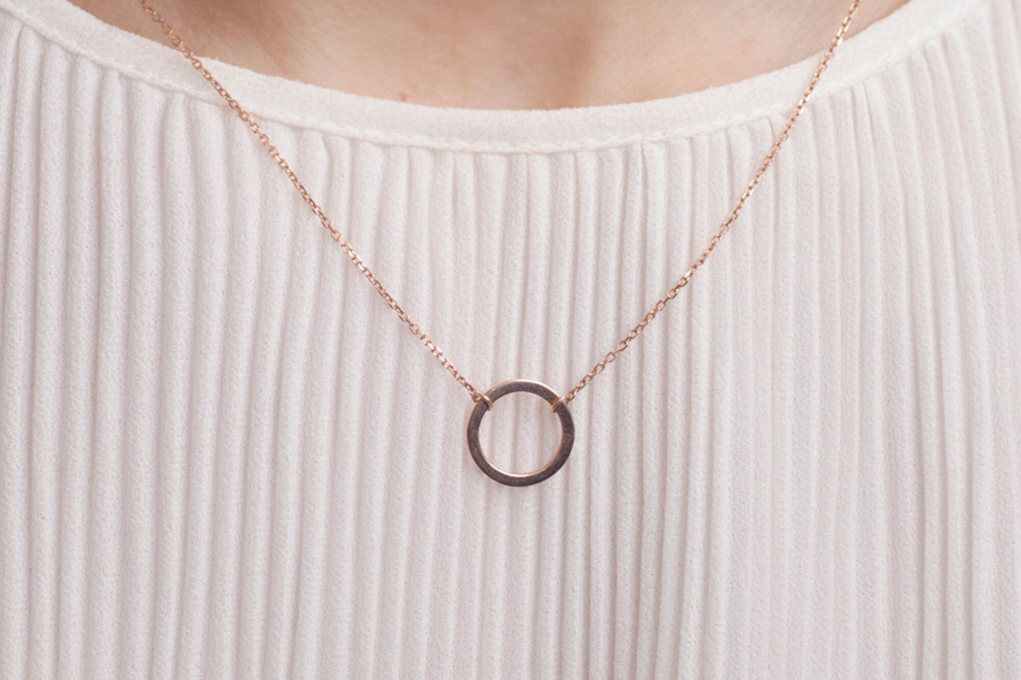 Solid Gold Necklace Rose Gold Necklace Simple Gold Etsy