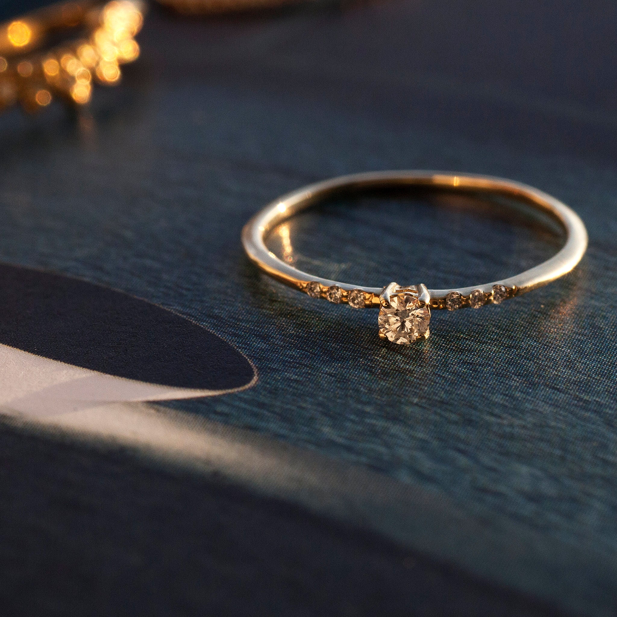 14K Gold Real Diamond Ring for Women Dainty Simple Etsy