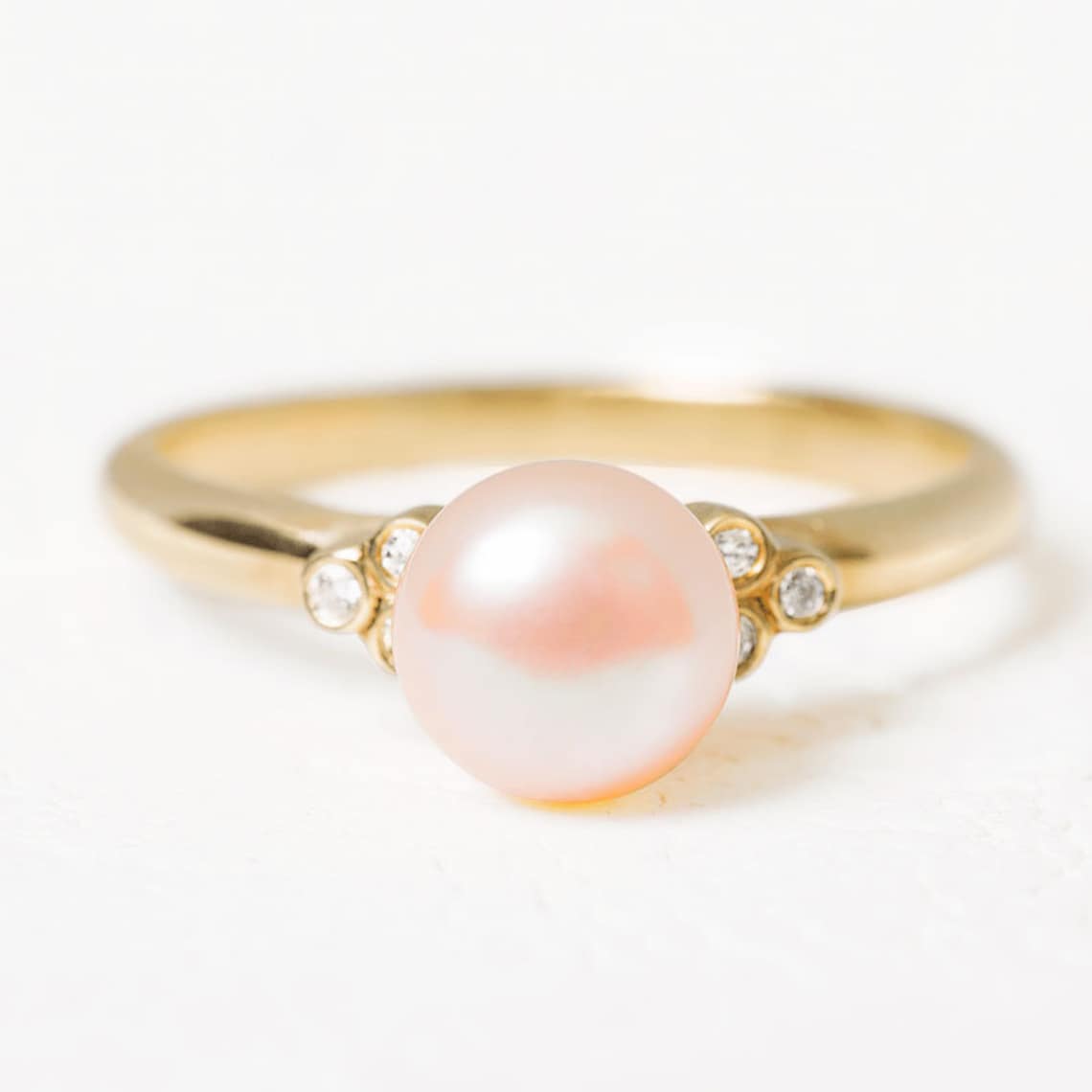 Art Deco Ring With Pearl Pearl Engagement Ring Pearl image 1