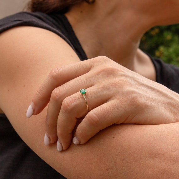 Green Emerald Engagement Ring | Diamond engagemen… - image 6