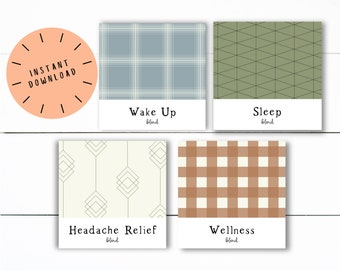 Essential Oil Roller Labels, Farmhouse Oil Labels, Roller Bottle Labels