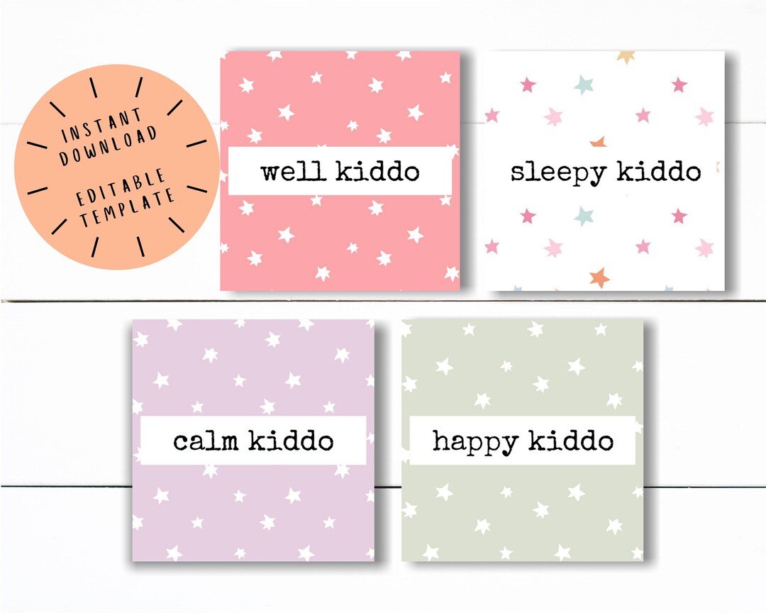 PRINTABLE Roller Bottle Labels, Kids Roller Bottle Labels, Essential ...